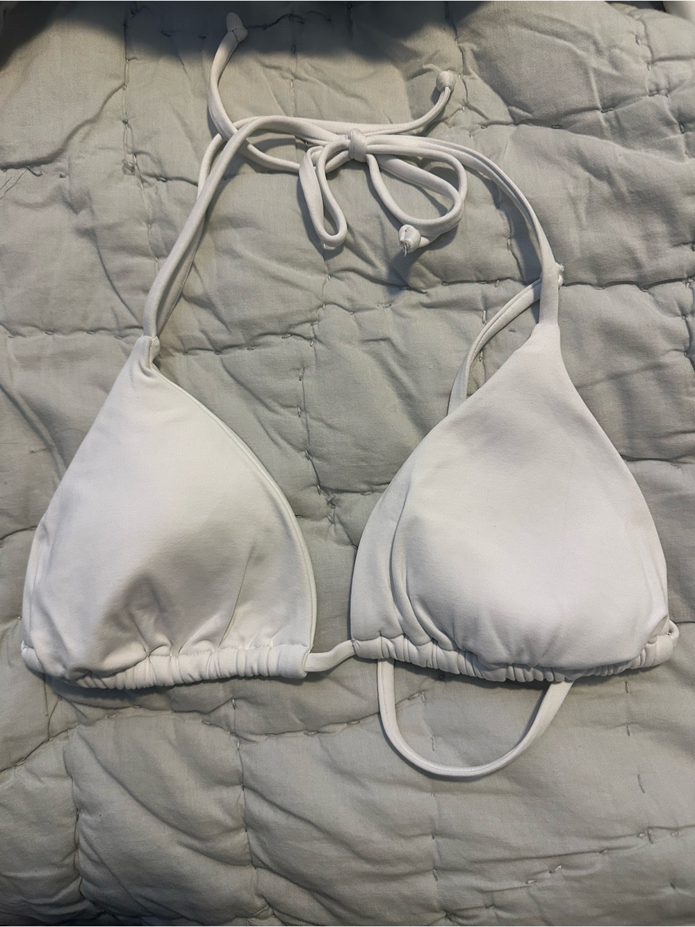 BECCA White Halter Triangle Bikini Top